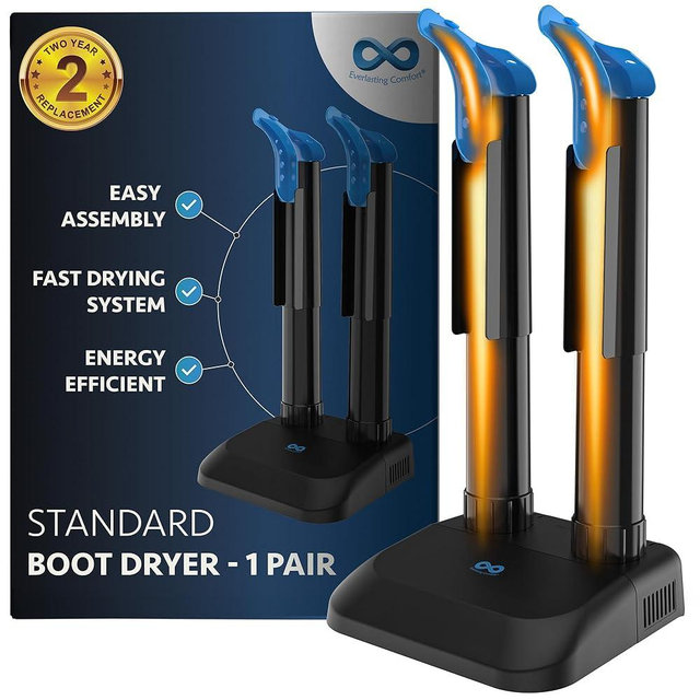 Everlasting Comfort Boot Dryer for Work Boots – Easy-to-Use, Silent & Energy-Efficient Boot Warmer and Shoe Dryer for Sneakers, Electric Fanless Convection Design to Reduce Odor (1 Pair)
