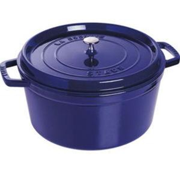 Staub Cast Iron 8.75-qt round Cocotte - Dark Blue