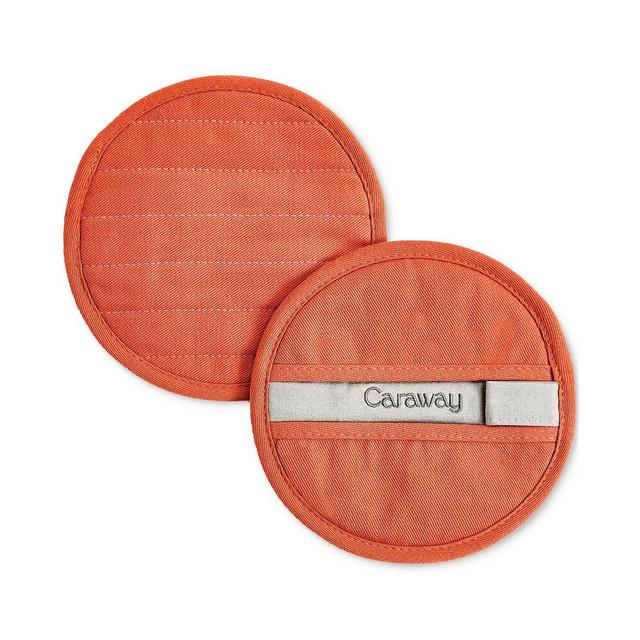 Caraway 2-Piece Cotton Solid-Color Round Potholder Set