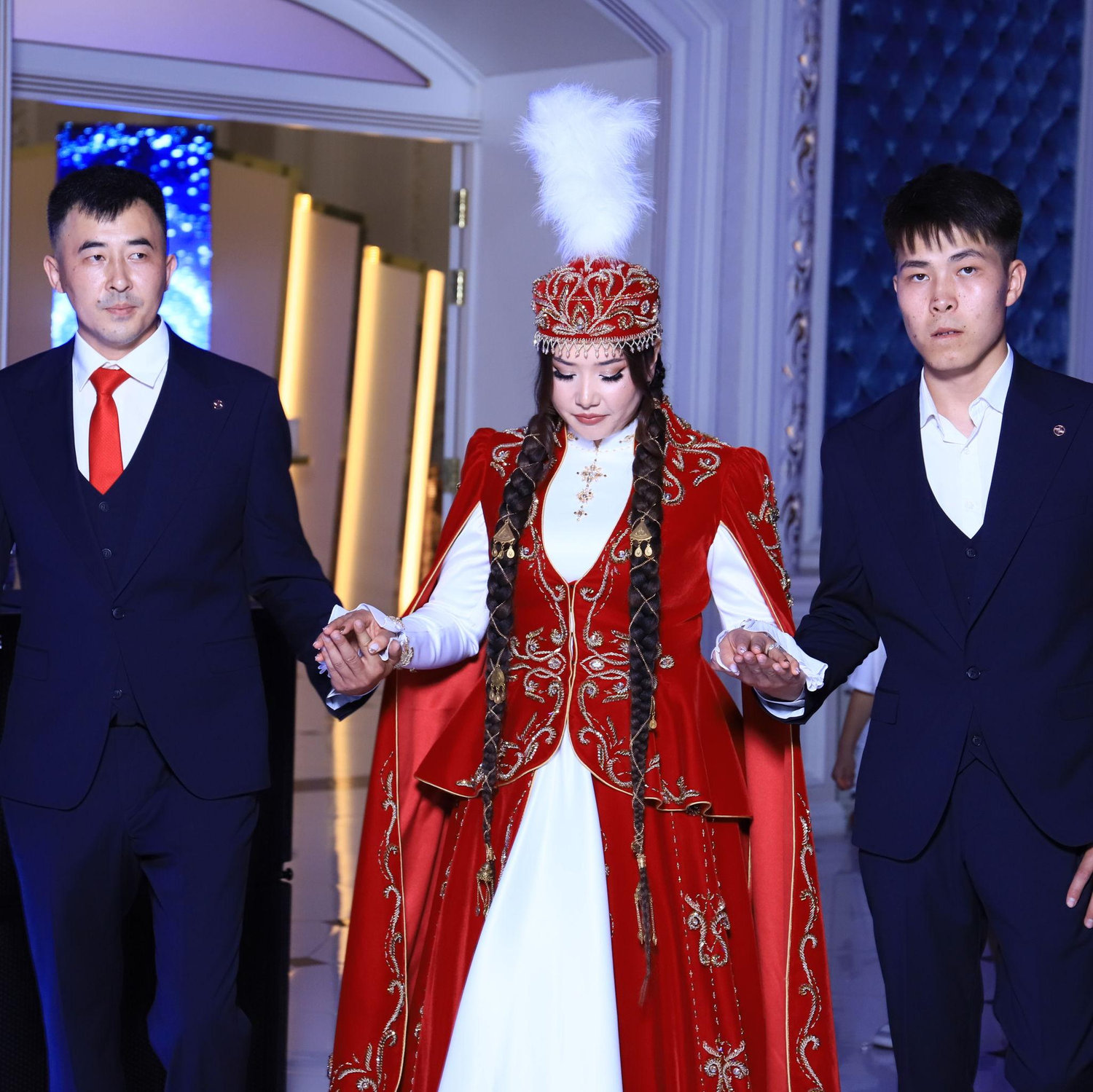 Traditional Ceremony. Walking with my brothers to my husband :)