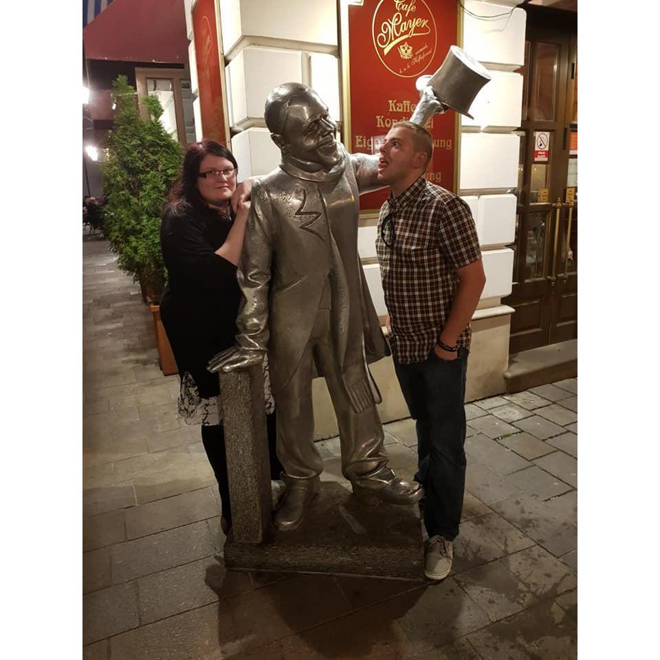 Enjoying a night in Bratislava.