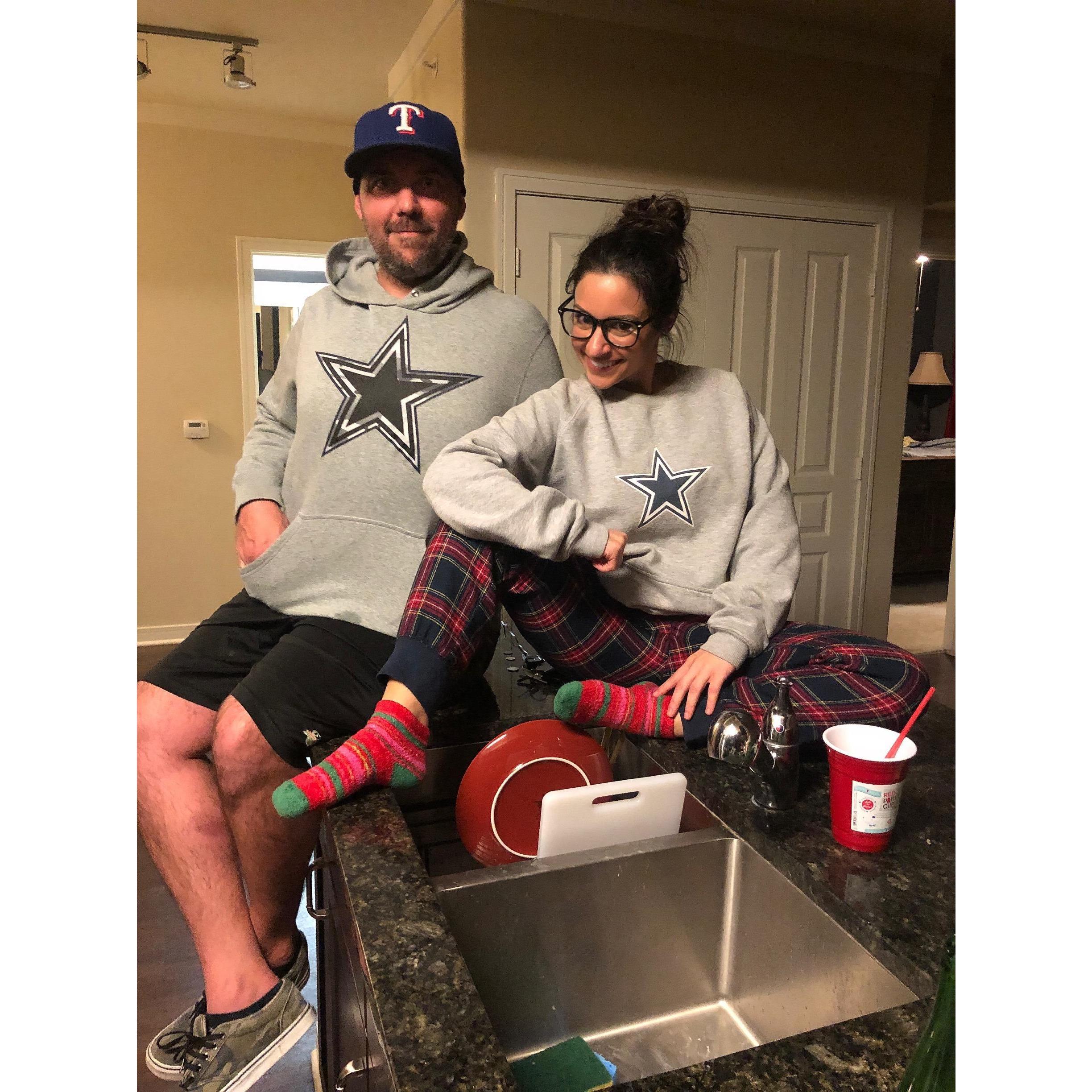 Just a regular night, we happened to be twinning this day, haha!