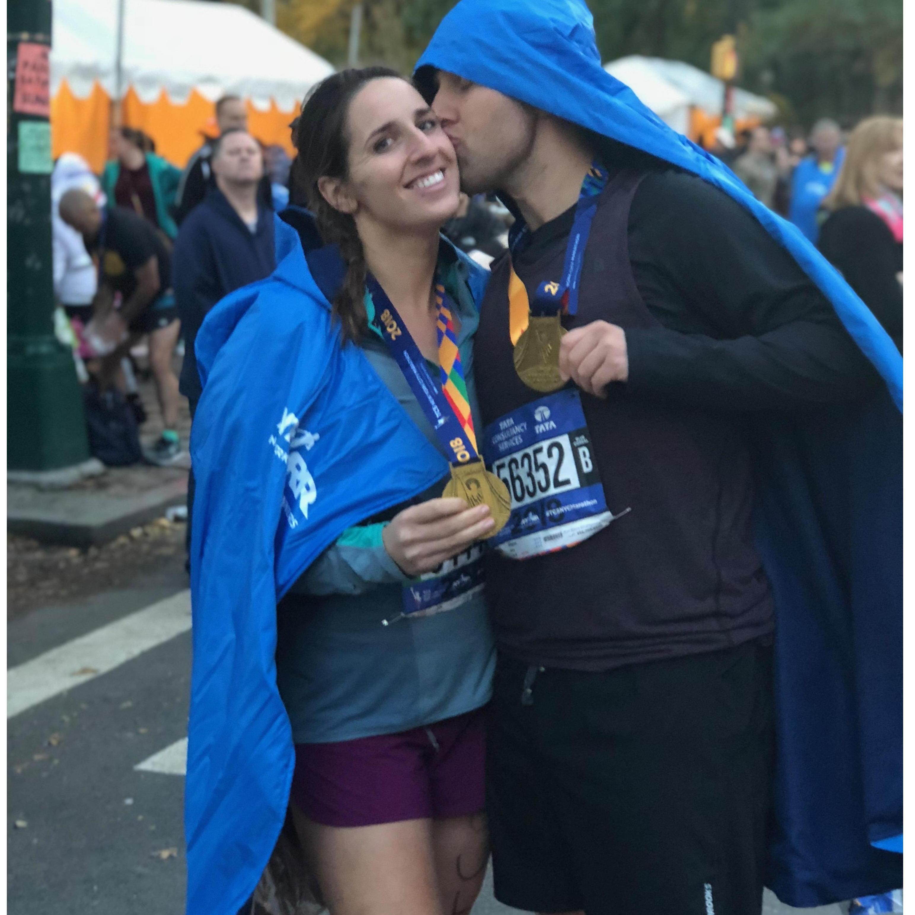 Our first full marathon together, the New York city marathon:)
