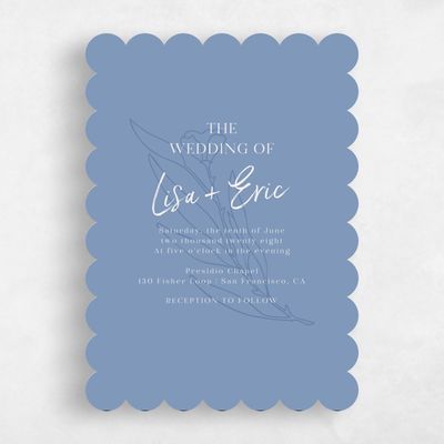 Blue Scalloped Wedding Invitation - Pistoia Classic