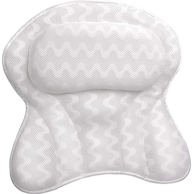 Sierra Concepts Bath Pillow Spa Bathtub Ergonomic for Tub, Neck, Head, Shoulder Pillows Support Cushion Headrest - Luxury Soft 3D Mesh + Six Strong Grip Suction Cups Soaking Large 18" x 18", Paradise