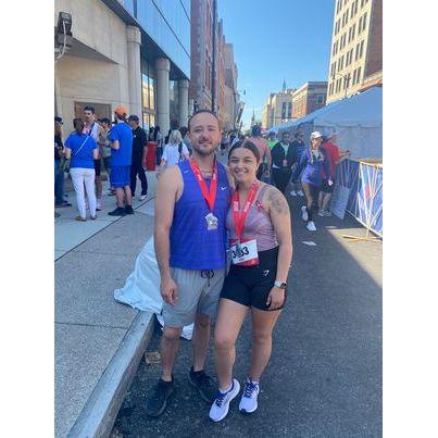 our first + last half marathon, 5/29/2022