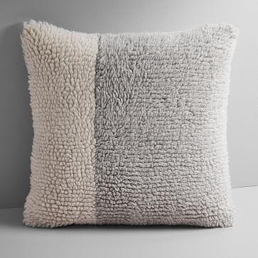 Colorblock Shag Pillow Cover