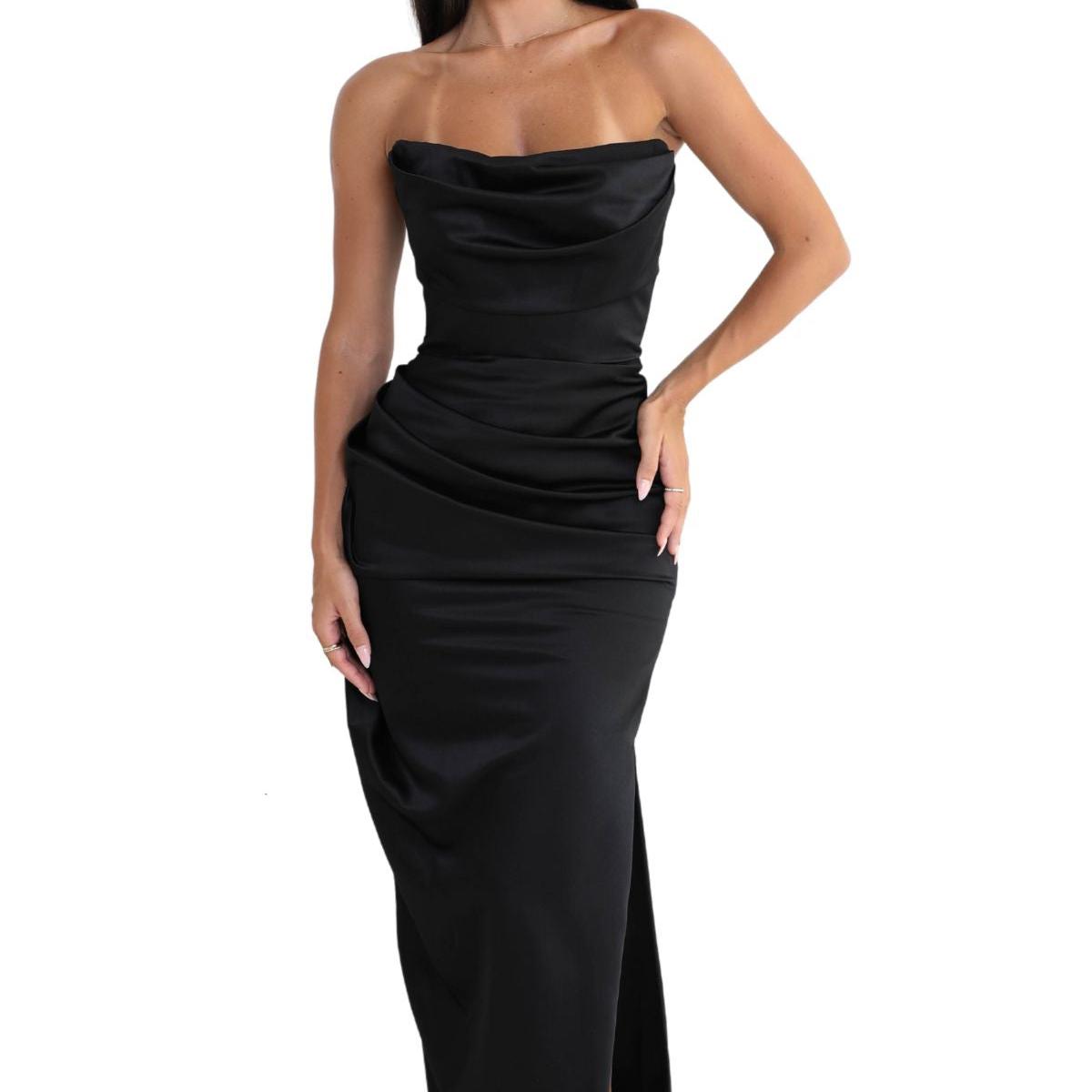 Black tie attire example for women.