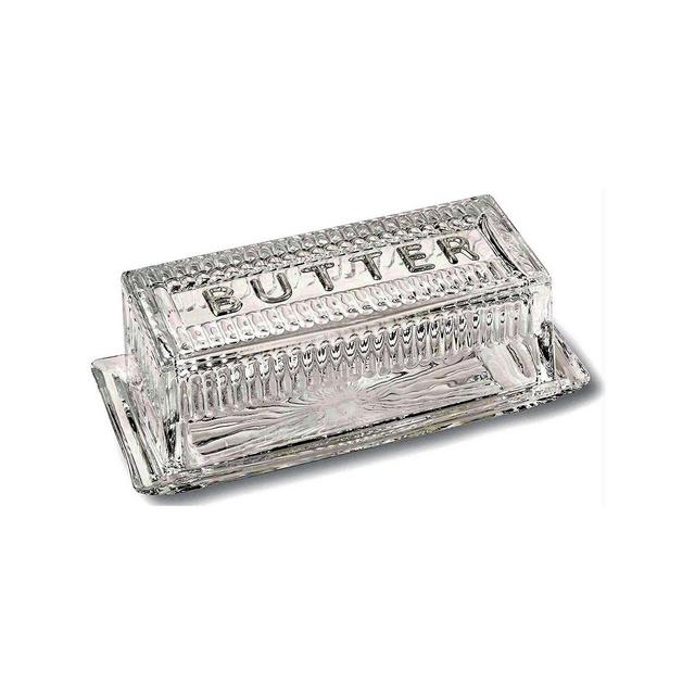 Bezrat Crystal French Butter Dish with Lid