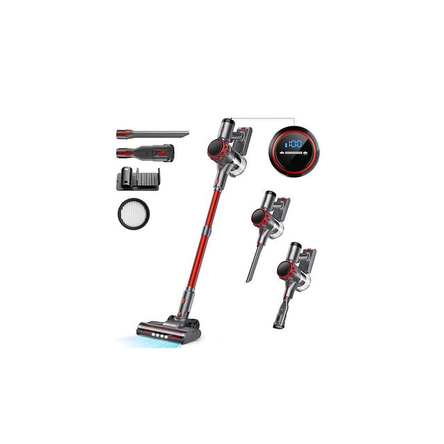 UML0 S3P Cordless Vacuum Cleaner, 45kPa Powerful Suction Vacuum Cleaners for Home, 55-Min Runtime Rechargeable Stick Vacuum, Self-Standing, for Pet Hair Carpet Hard Floor, LED Display