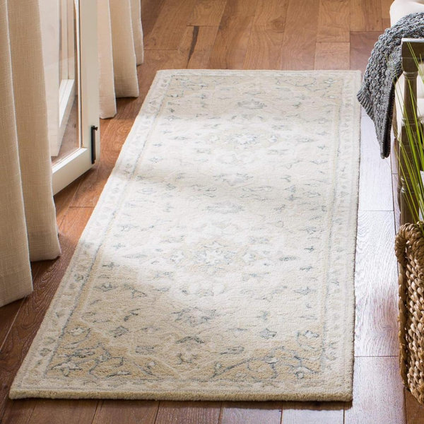 SAFAVIEH Micro-Loop Collection Runner Rug - 2'3" x 7', Beige & Ivory