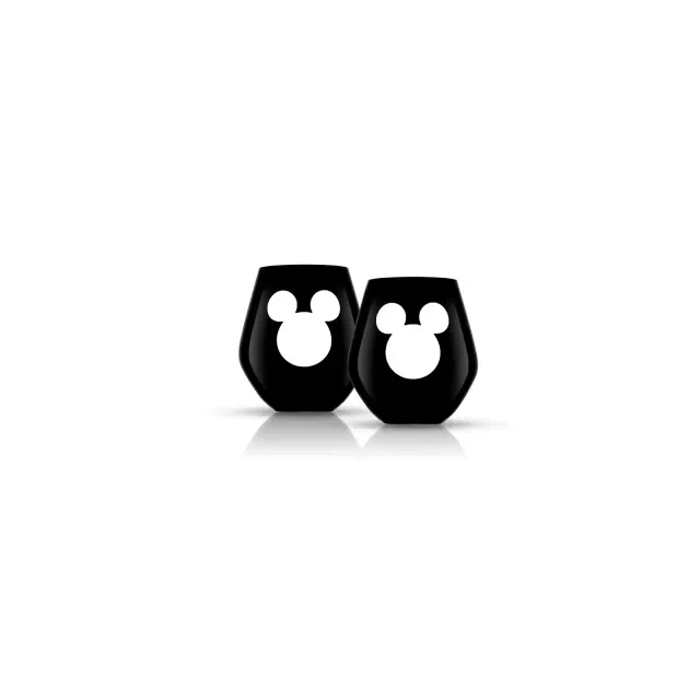 Disney Luxury Mickey Mouse Crystal Stemless Wine Glass - 20 oz - Set of 2