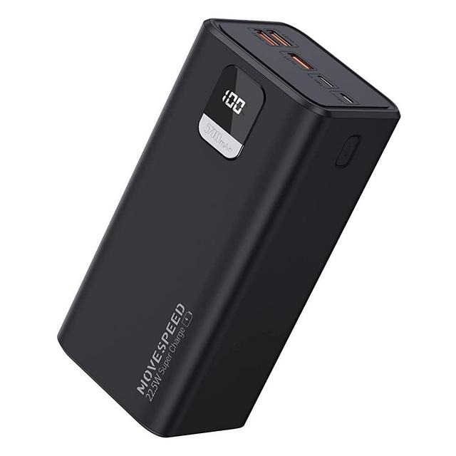 Power Bank 57000mAh MOVESPEED Portable Charger 20W PD USB C & 22.5W QC Fast Charging, 4 Outputs & 2 Inputs External Battery Pack with LED Display Powerbank for Cell Phones, Tablet，Laptop, Travel