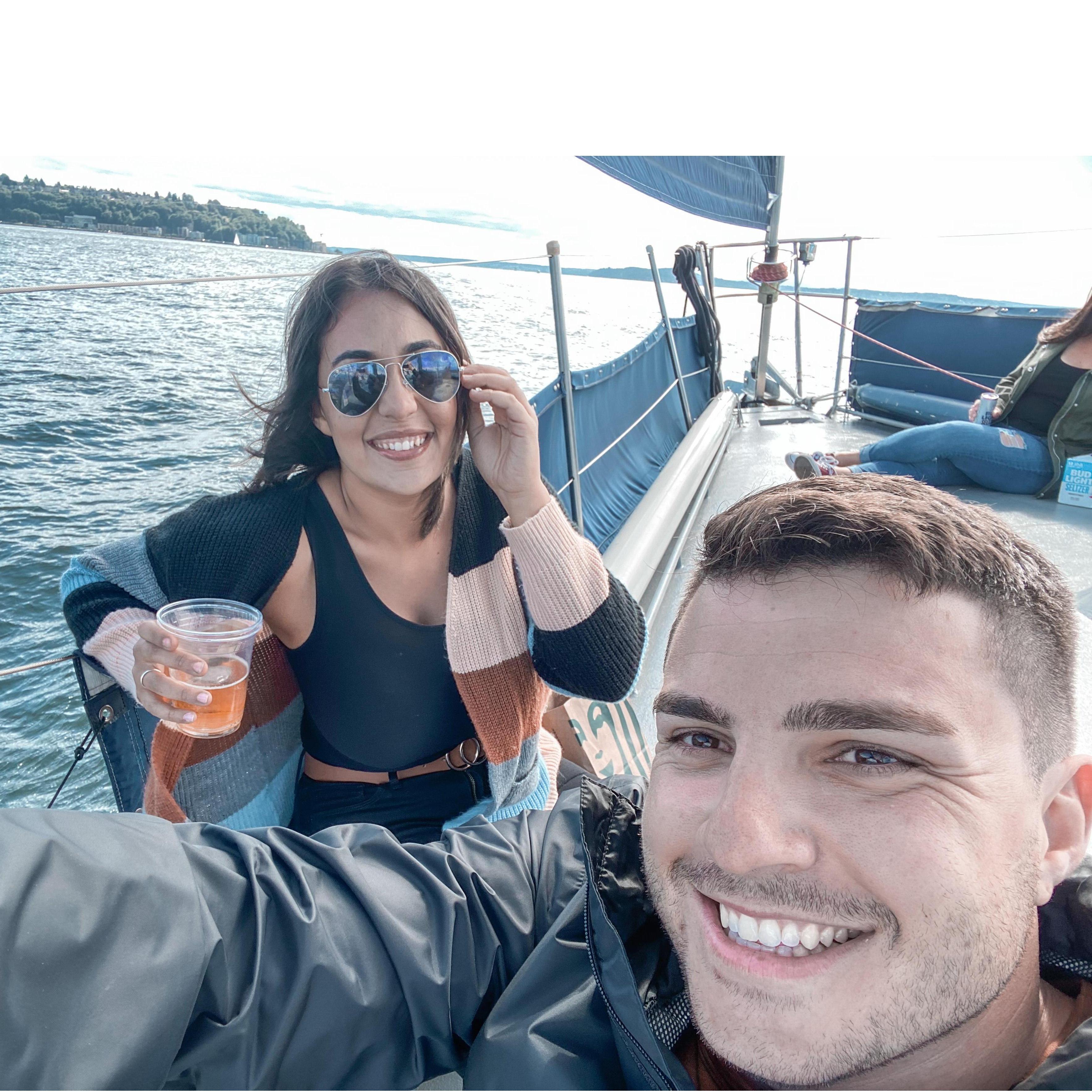 Fun fact: The couple had a layover in Seattle and truly made the best of it!