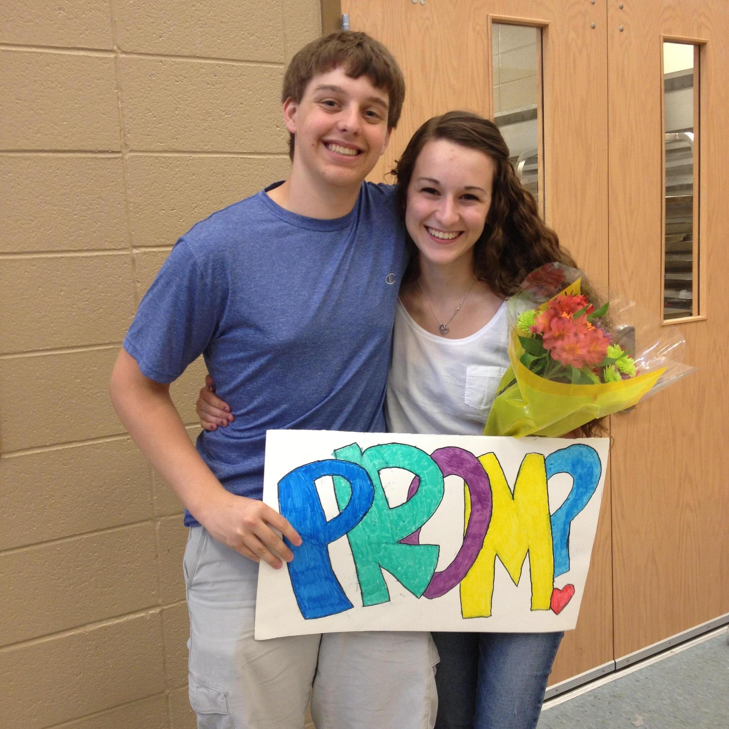 RJ asked Andrea to Senior Prom with the entire marching band in front of the whole 4th period lunch