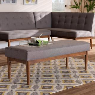 Arvid Mid-Century Modern Upholstered Dining Bench