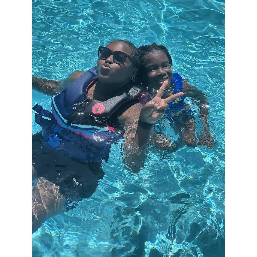 Vibing in our swim vests. #SeptemberBabies