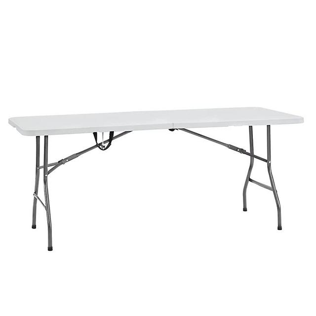 Naomi Home Multipurpose Rectangle Resin Center Folding Table White/6 ft