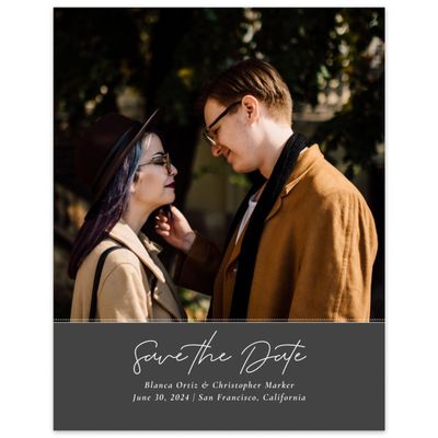 Charcoal, Grey Wedding Digital Save the Date - Splendor Portrait