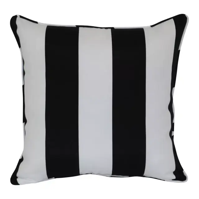 W Home™ Cabana Stripe Square Indoor/Outdoor Throw Pillow in Black/White