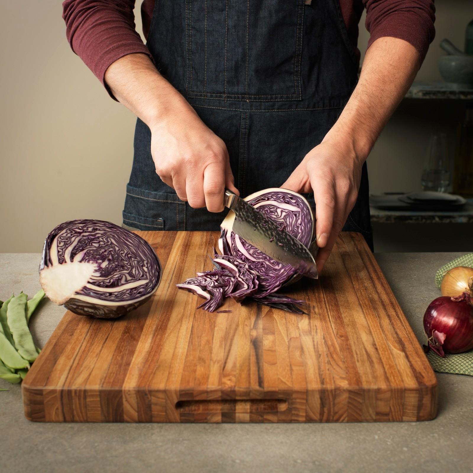 Teakhaus - Cutting Board - Square Butcher Block with Hand Grips (12 x 12 x 2 in.)