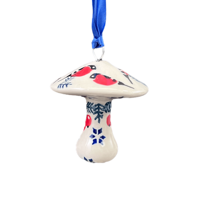 Polish Pottery Small Mushroom Ornament