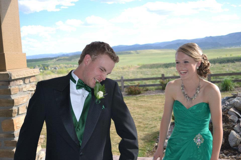 You might think this looks like a prom picture, and you'd be right. While Weston was home attending EMT school Becca asked him to her senior prom. She still can't believe he went with her. :)