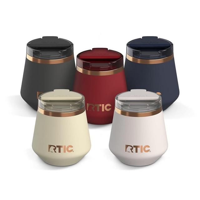 RTIC Happy Hour 8oz Lowball Tumbler 5 Pack Bundle, with Lid, Ceramic Lined, Insulated, Stainless Steel Metal, Portable Travel Cup for Cold Drink, Multi-Color