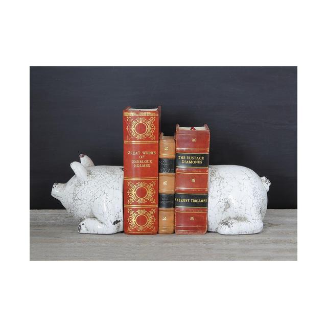 2-Pc. Terra Cotta Pig Bookend Set