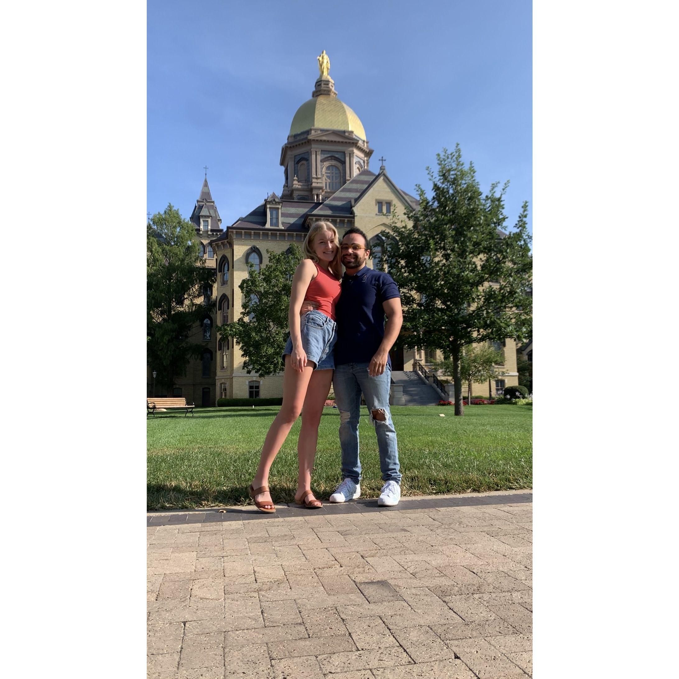 Our last first day of class together at Notre Dame (Aug. 2021)