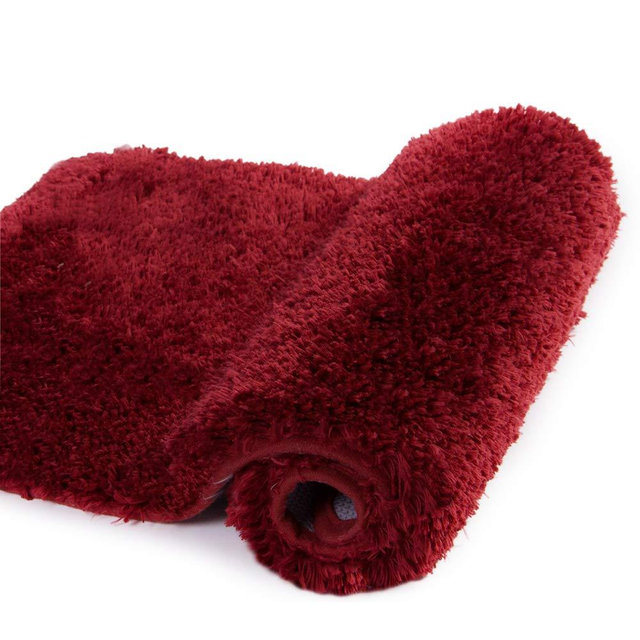 Walensee Large Bathroom Rug (24 x 40, Red) Extra Soft and Absorbent Shaggy Bathroom Mat Machine Washable Microfiber Bath Mat for Bathroom, Non Slip Bath Mat, Luxury Bathroom Floor Mats
