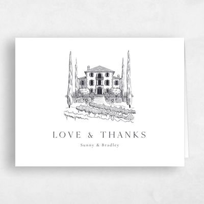 White Country Wedding Thank You - Floris Landscape