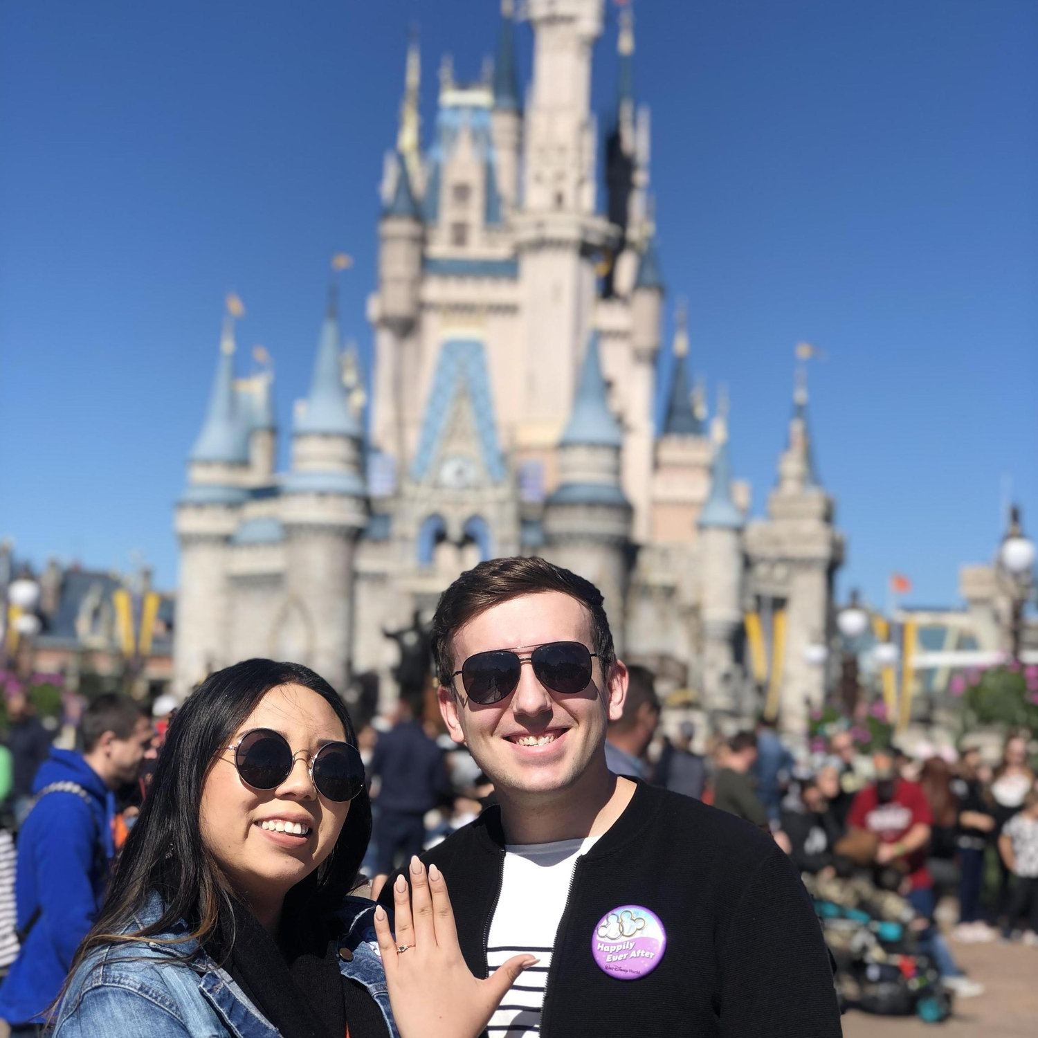 Moments after Thomas proposed in our apartment, we went to Disney to celebrate!