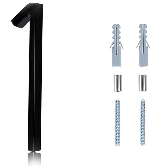 Black House Numbers - 5 Inch Modern Floating Address Numbers For Houses Rust Proof Zinc Alloy Easy To Install Number 1