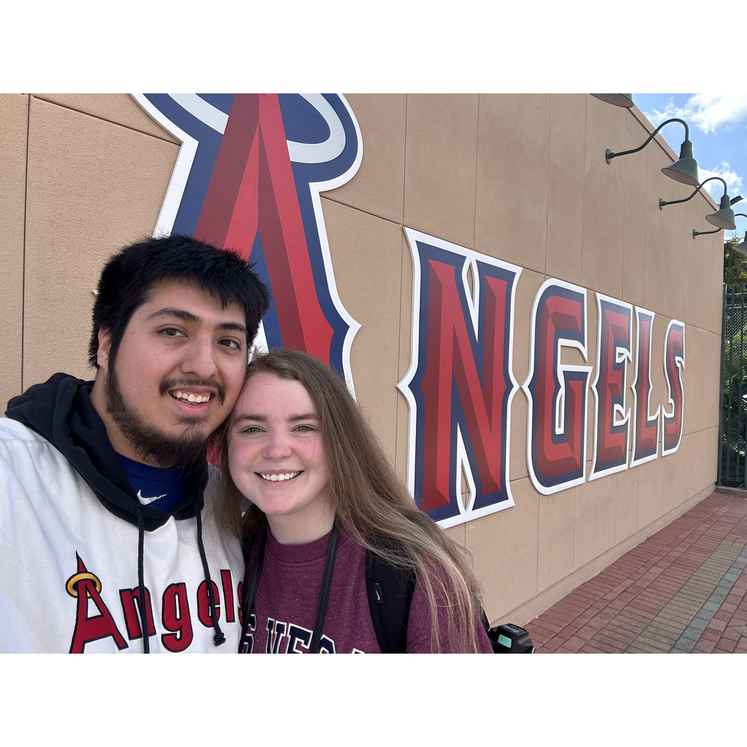 Our first time together at Angels Stadium!