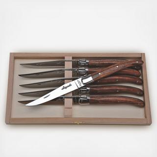 Laguiole Bubinga Steak Knives with Presentation Box, Set of 6