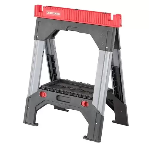 CRAFTSMAN 26.91-in W x 32.41-in H Adjustable Metal and Plastic Saw Horse (2500-lb Capacity)