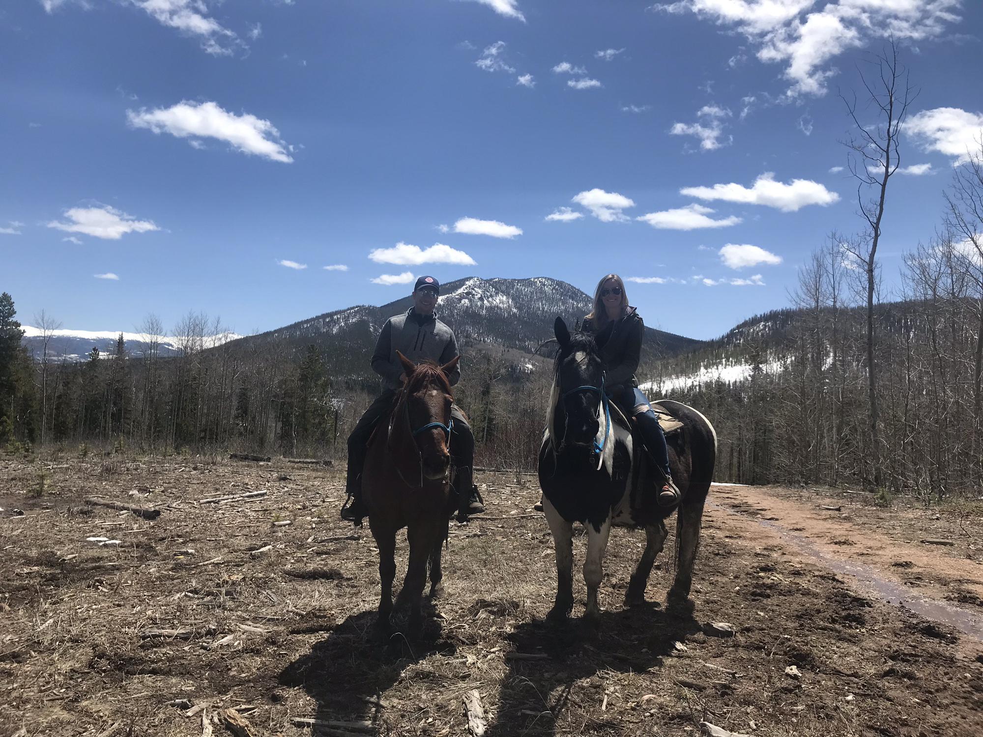 Horse back riding in Estes Park, CO - May 2019.