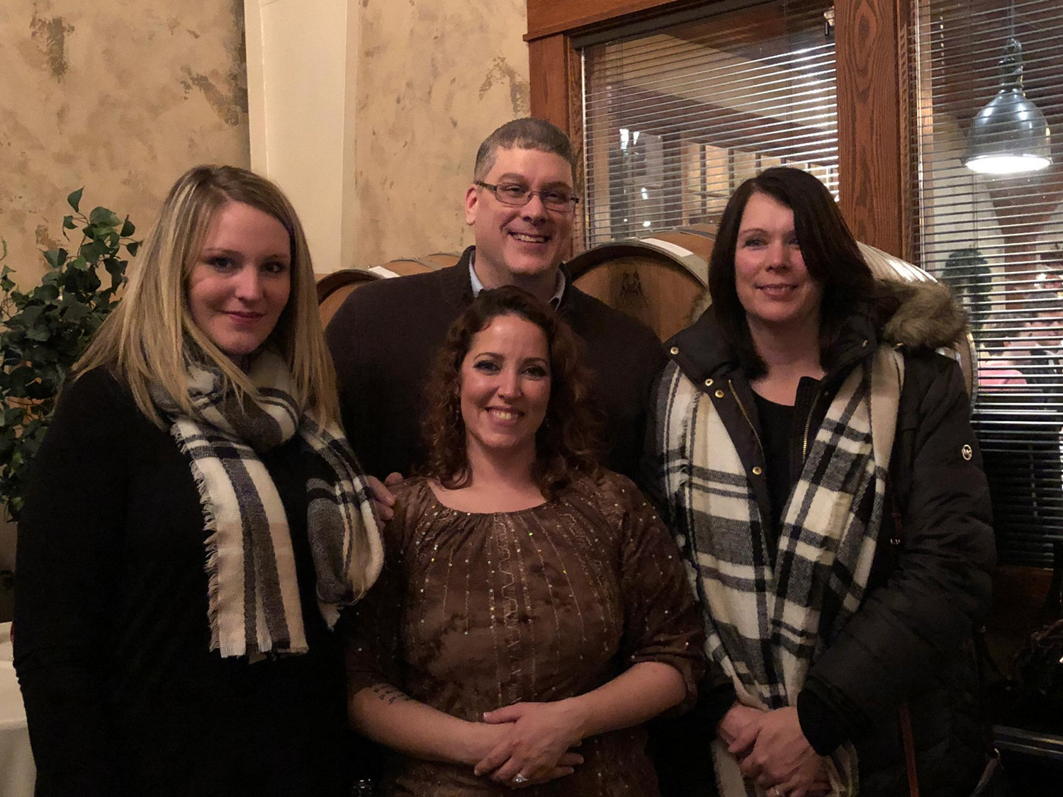 With the sister of the groom Jennifer Myers and the groom's niece Hannah Scarlett at our engagement party