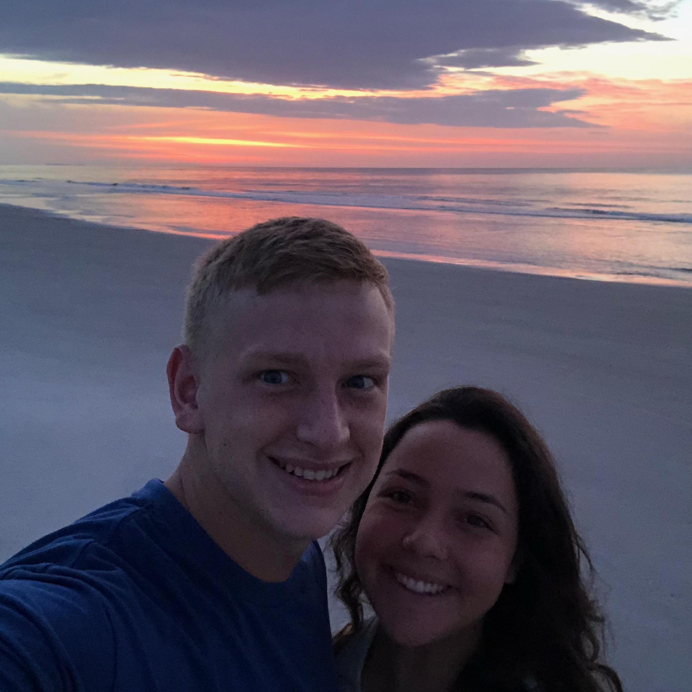 Enjoying a sunrise on the beach!