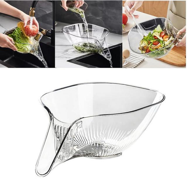 Drain Basket Funnel for Kitchen Sink,Drainage Basket Funnel Kitchen Accessories,Multifunctional Kitchen Drain Basket,Vegetable and Fruit Washing Basket 1PC WHITE