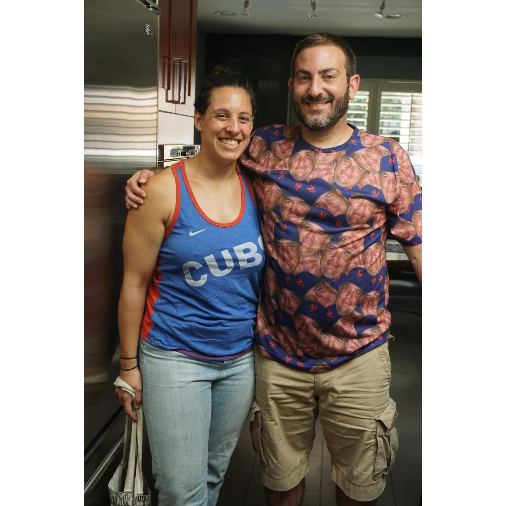 September 2016: Another Cub game. Eric stopped traffic with that t-shirt