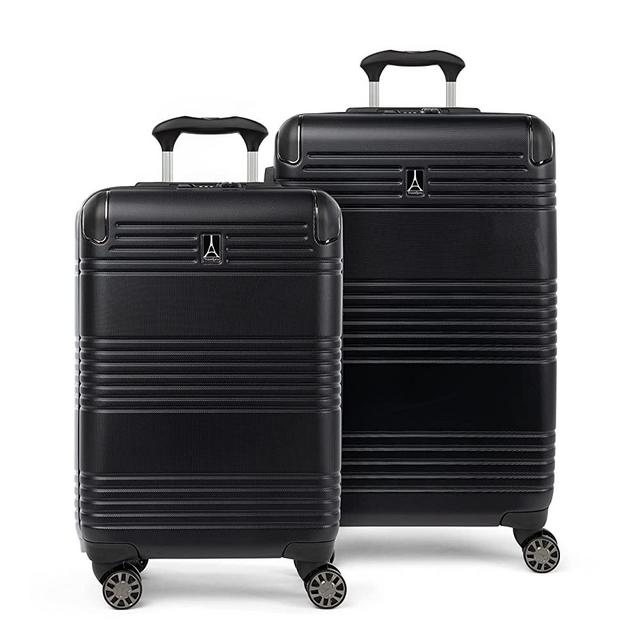 Travelpro Roundtrip Hardside Expandable Luggage, TSA Lock, 8 Spinner Wheels, Hard Shell Polycarbonate Suitcase, Black, 2-Piece Set (21/25)