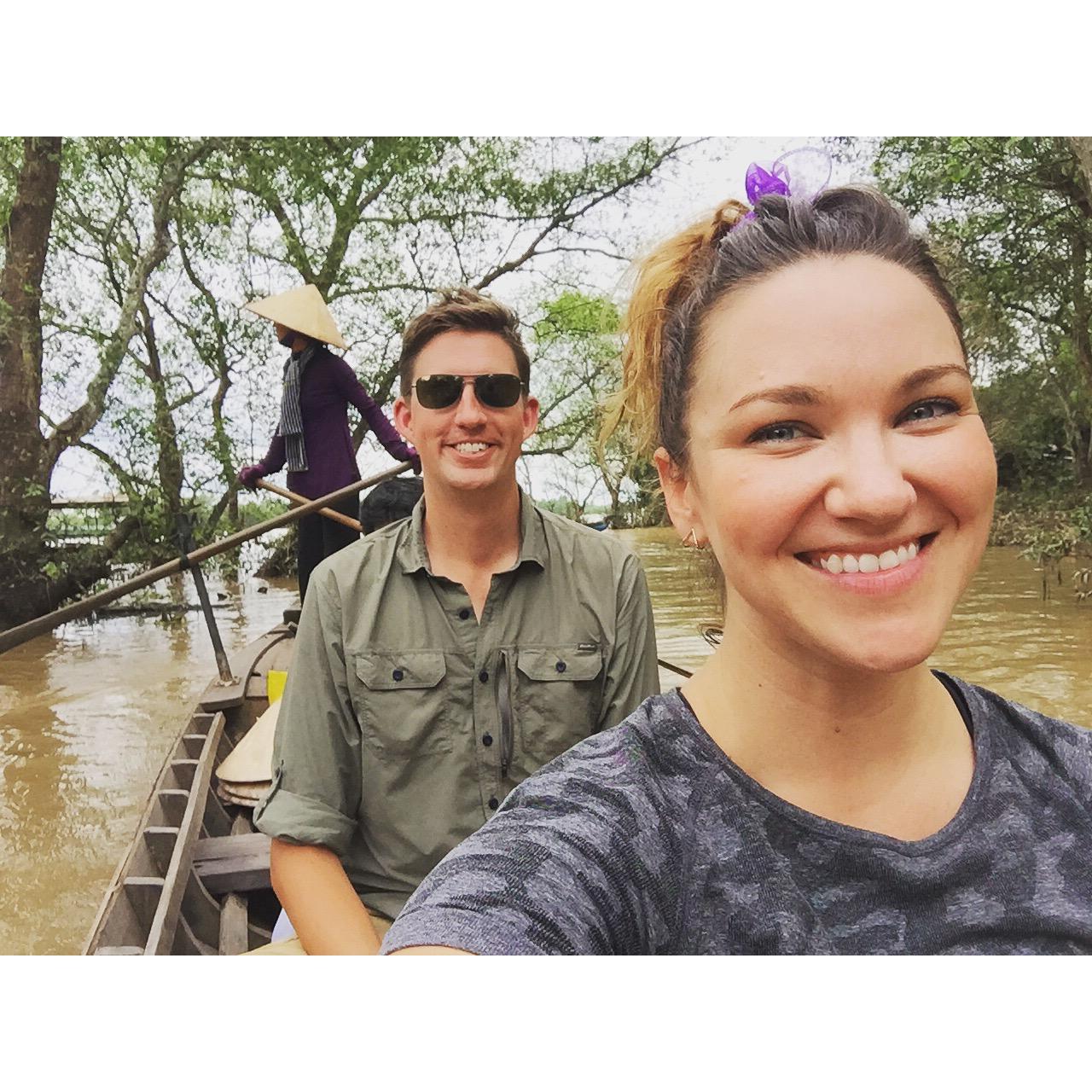 Riding in a traditional boat in the Mekong Delta, Vietnam [2016]