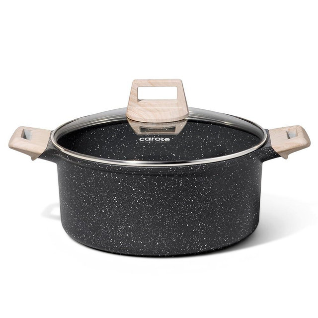 CAROTE Nonstick Stock Pot with Lid Soup Pot, 6 Quart Casserole with Lid, Easy to Clean Non Stick Cooking Pot,Pasta Pot
