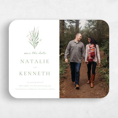 White Rounded Wedding Save the Date - Arden Photo