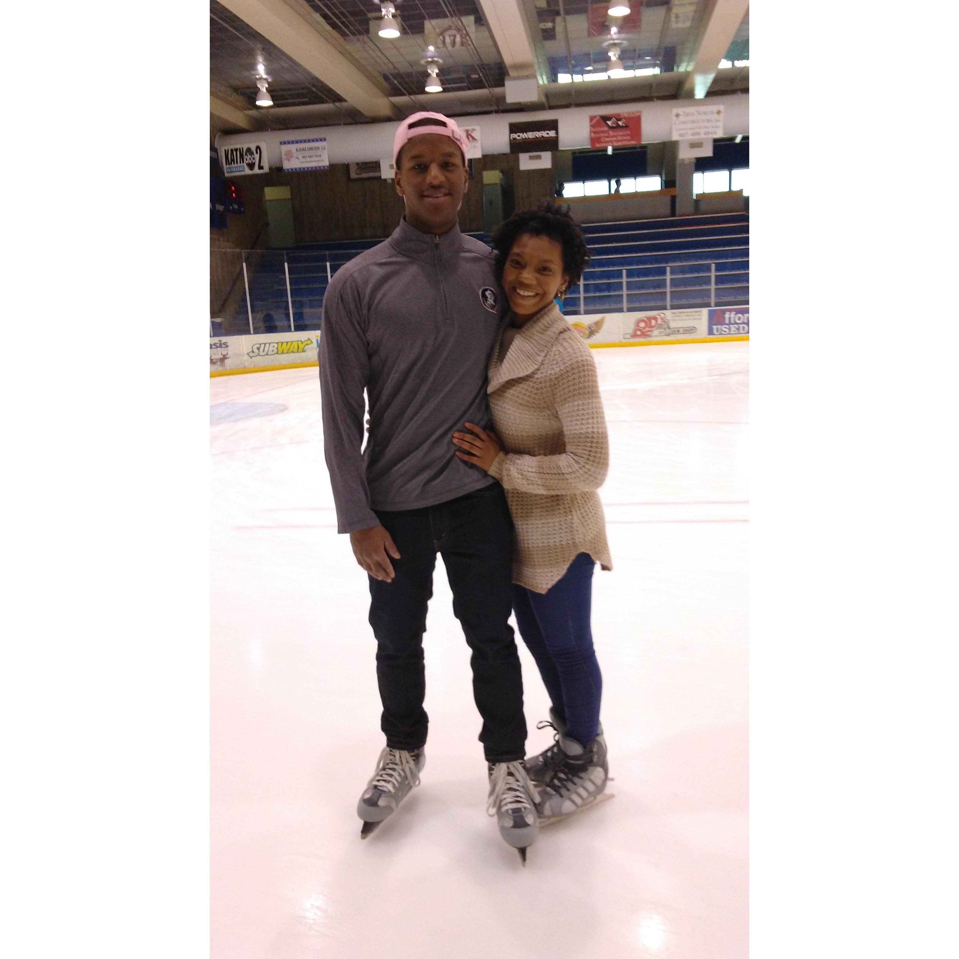 Our first time Ice skating.
Yes, Justin fell.