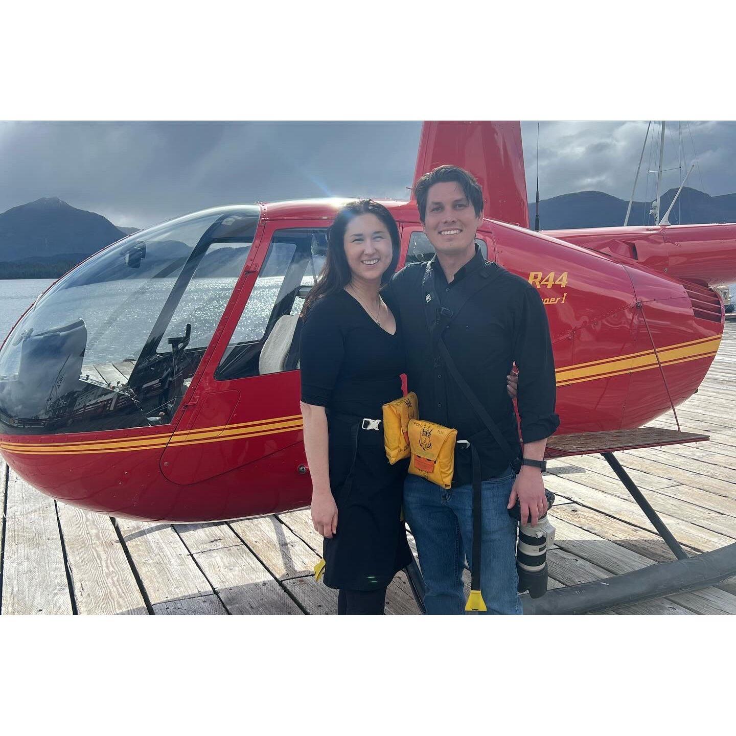 Taken minutes before a proposal-day helicopter ride