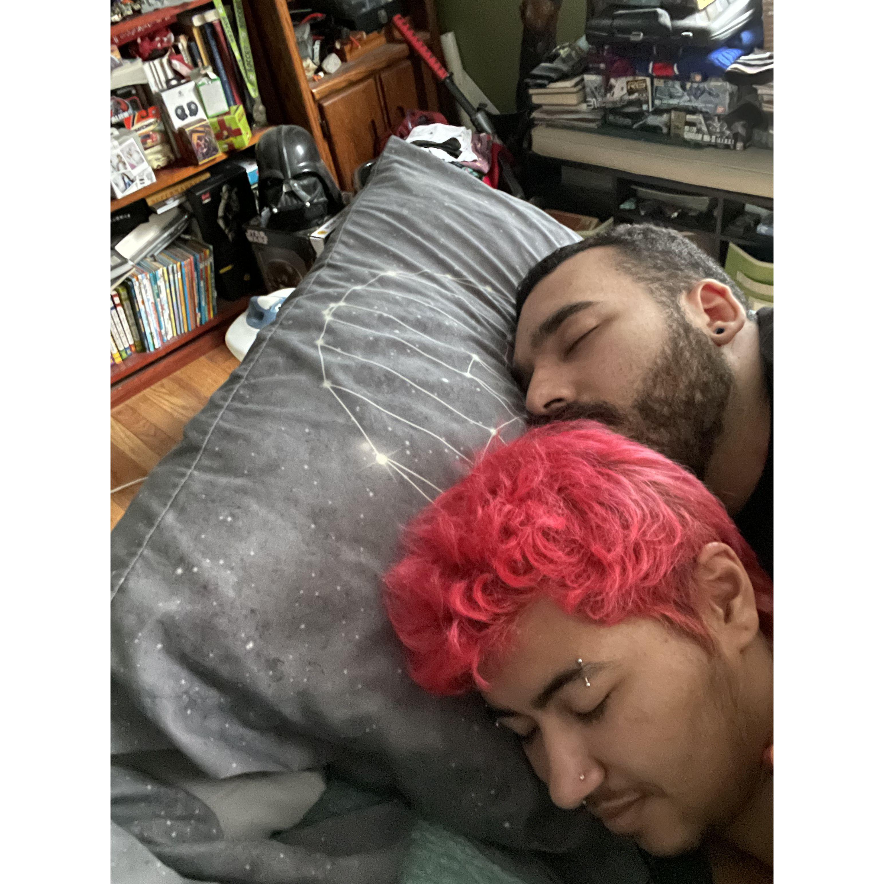 Midday nap and cuddles