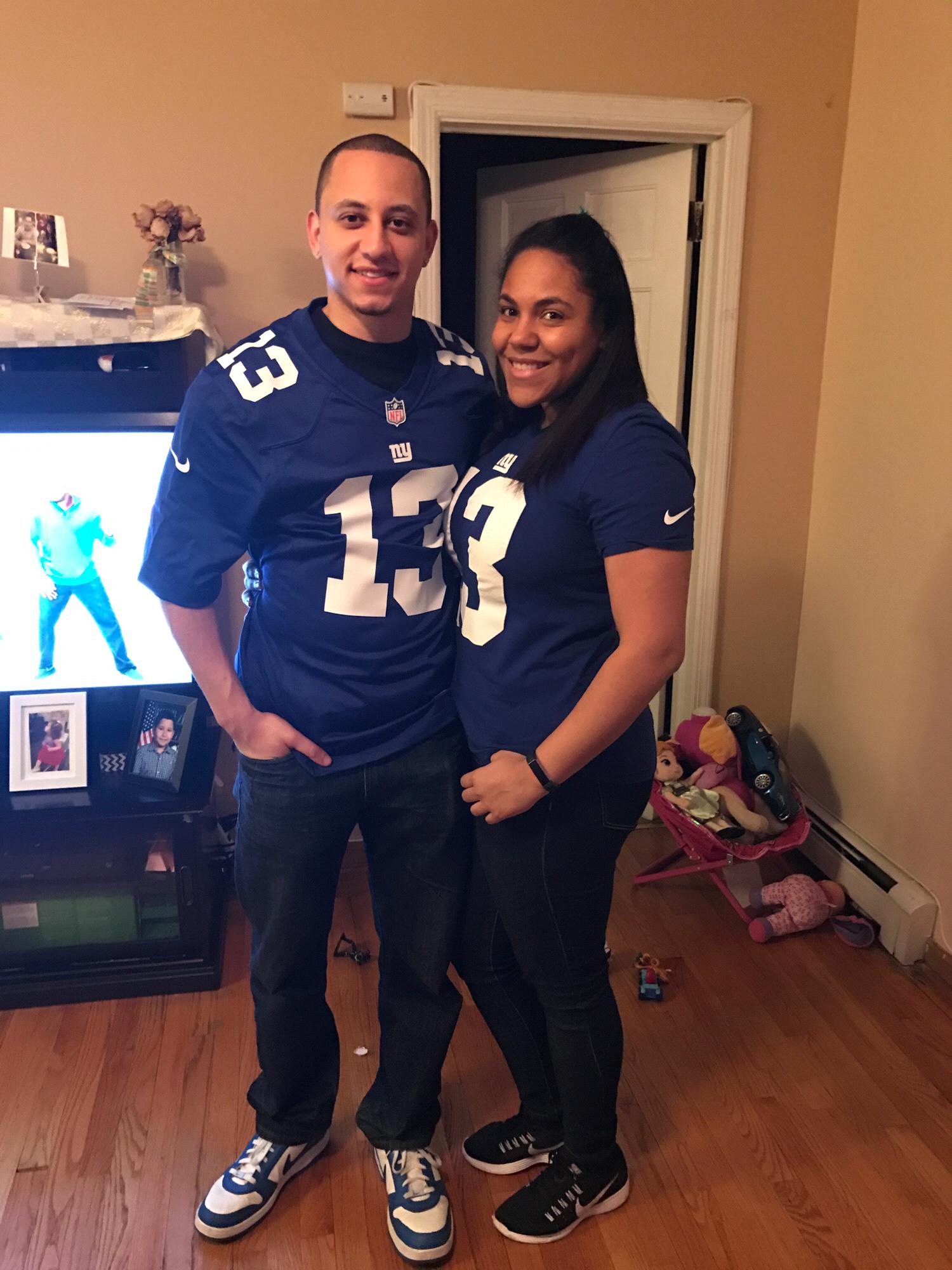 Supporting his NY Giants